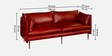 Aara Leather Three Seater Sofa in Red Colour