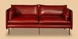 Aara Leather Three Seater Sofa in Red Colour