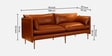 Aara Leather Three Seater Sofa in Tan Colour