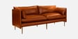 Aara Leather Three Seater Sofa in Tan Colour