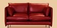 Aara Leather Two Seater Sofa in Red Colour