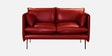 Aara Leather Two Seater Sofa in Red Colour