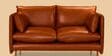 Aara Leather Two Seater Sofa in Tan Colour