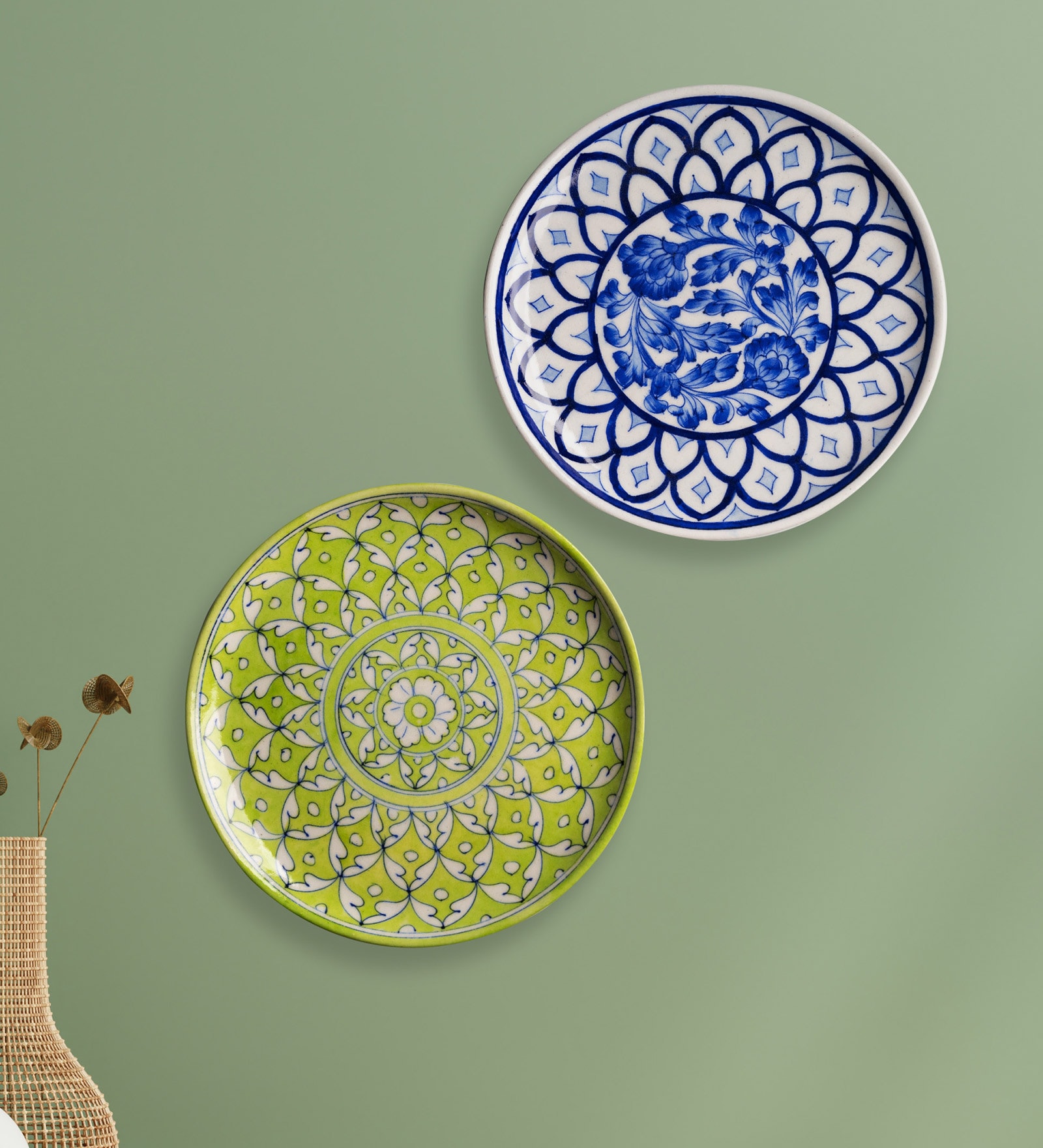 Aanandini (Set Of 2) Multicolor Colour Ceramic Wall Plate