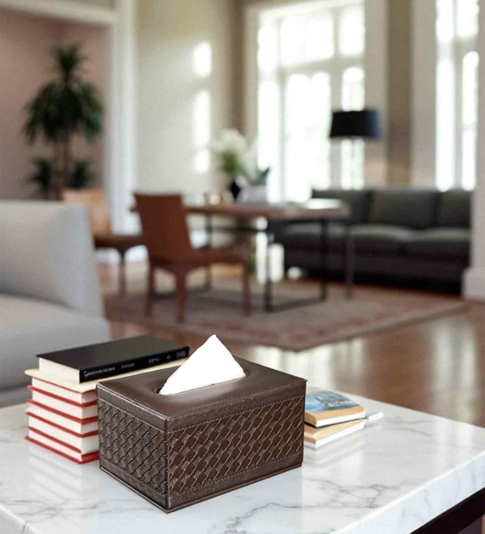 Premium Faux Leather Tissue Holder Box
