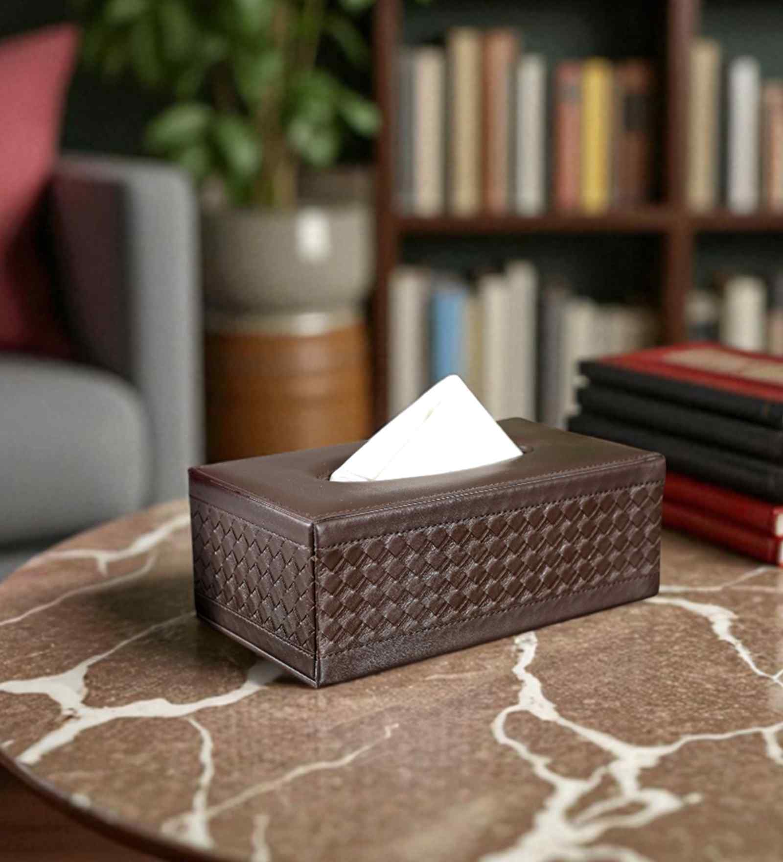 Premium Faux Leather Tissue Holder Box