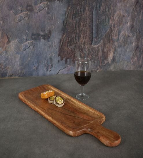Aachman Rectangle Brown 18 Inch Mango Wood Appetizer Platter