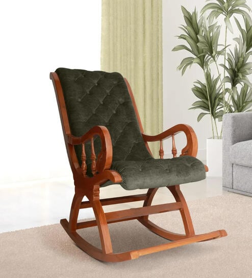 Aarava Teak Wood Rocking Chair In Teak Finish