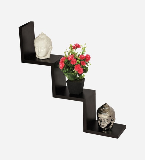 Aaron Engineered Wood Wall Decor Floating Shelf Display Rack Decorative Hall D cor for Living Room Home Furniture (Wenge)