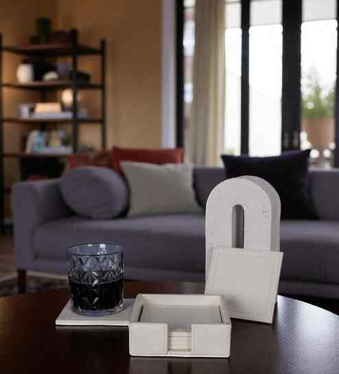 Off-White Chic Square Coaster