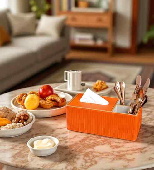 Faux Leather Tissue Holder Storage Box