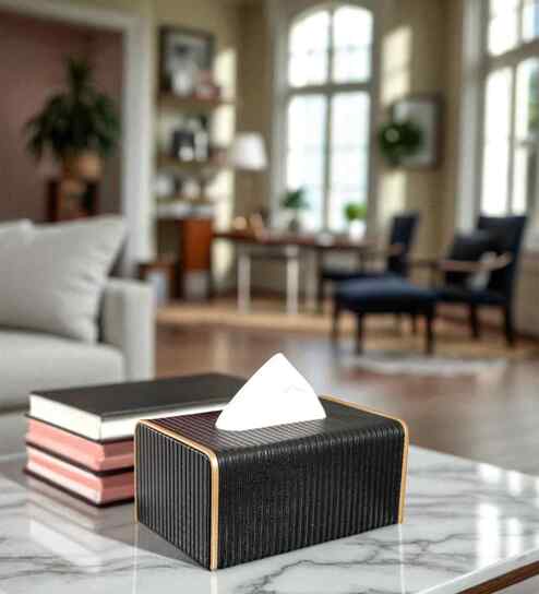 Premium Faux Leather Tissue Holder Box