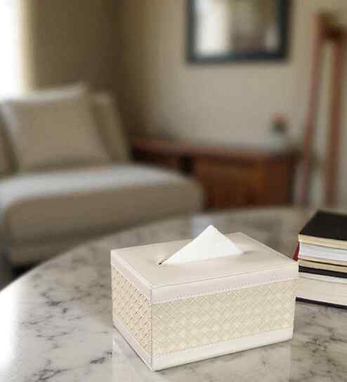 Premium Faux Leather Tissue Holder Box