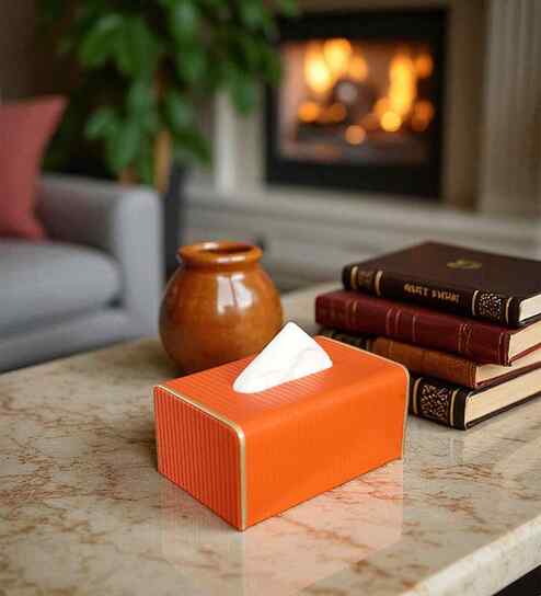 Premium Faux Leather Tissue Holder Box