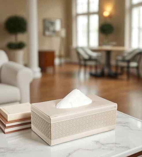 Premium Faux Leather Tissue Holder Box