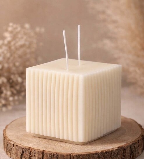 Big White Block Aromatic Duel Wick Candle
