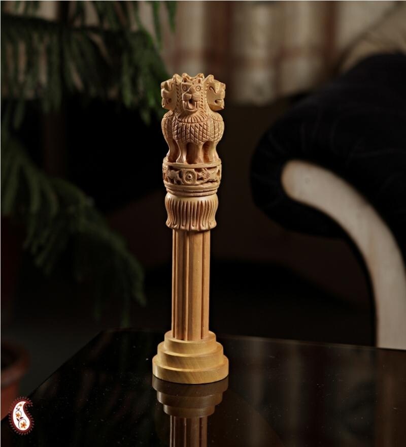 Buy Aapno Rajasthan Emblem Of India Carved On Wood Online Animal