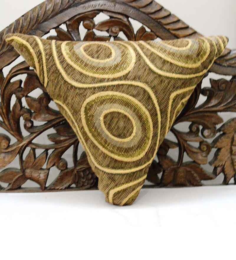 Buy Aaraish Light Brown Triangle Cushion With Insert Online