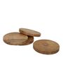 Aachman Brown Mango Wood (Set of 2) Table Coaster