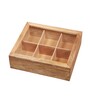 Aachman Brown Wood & Glass Tea Box
