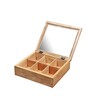 Aachman Brown Wood & Glass Tea Box