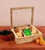Aachman Brown Wood & Glass Tea Box