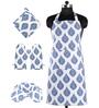 Aahar Blue Cotton (Set of 4) Kitchen Set