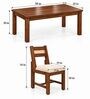 Aakar 6 Seater Dining Set In Provincial Teak Finish With Beige Colour Chair Aakar 6 Seater Dining Set In Provincial Teak Finish With Beige Colour Chair