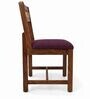 Aakar 6 Seater Dining Set In Provincial Teak Finish With Plum Colour Chair Aakar 6 Seater Dining Set In Provincial Teak Finish With Plum Colour Chair