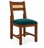 Aakar 6 Seater Dining Set In Provincial Teak Finish With Teal Green Colour Chair Aakar 6 Seater Dining Set In Provincial Teak Finish With Teal Green Colour Chair