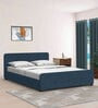 Aakar Fabric King Size Bed in Light Blue Colour