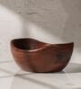Aakar Brown Acacia Wood Handcrafted Serving Bowl