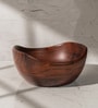 Aakar Brown Acacia Wood Handcrafted Serving Bowl