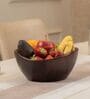 Aakar Brown Acacia Wood Handcrafted Serving Bowl