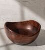 Aakar Brown Acacia Wood Handcrafted Serving Bowl