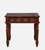 Aakrit Sheesham Wood 4 Seater Dining Set In Scratch Resistant Honey Oak Finish With Brass Cladding