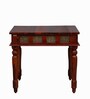Aakrit Sheesham Wood 4 Seater Dining Table In Scratch Resistant Honey Oak Finish With Brass Cladding