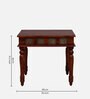 Aakrit Sheesham Wood 4 Seater Dining Table In Scratch Resistant Honey Oak Finish With Brass Cladding