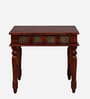 Aakrit Sheesham Wood 4 Seater Dining Table In Scratch Resistant Honey Oak Finish With Brass Cladding