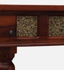 Aakrit Sheesham Wood 6 Seater Dining Set In Scratch Resistant Honey Oak Finish With Brass Cladding