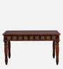 Aakrit Sheesham Wood 6 Seater Dining Set In Scratch Resistant Honey Oak Finish With Brass Cladding