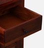 Aakrit Sheesham Wood Cabinet In Scratch Resistant Honey Oak Finish With Brass Cladding,