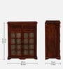 Aakrit Sheesham Wood Cabinet In Scratch Resistant Honey Oak Finish With Brass Cladding,