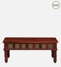 Aakrit Sheesham Wood Coffee Table In Scratch Resistant Honey Oak Finish With Brass Cladding,