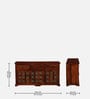 Aakrit Sheesham Wood Sideboard In Scratch Resistant  Honey Oak Finish With Brass Cladding,