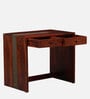 Aakrit Sheesham Wood Study Table In Scratch Resistant Honey Oak Finish With Brass Cladding