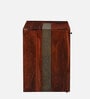 Aakrit Sheesham Wood Study Table In Scratch Resistant Honey Oak Finish With Brass Cladding