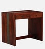 Aakrit Sheesham Wood Study Table In Scratch Resistant Honey Oak Finish With Brass Cladding