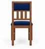 Aalaya 6 Seater Dining Set In Provincial Teak Finish With Navy Blue Colour Chair Aalaya 6 Seater Dining Set In Provincial Teak Finish With Navy Blue Colour Chair