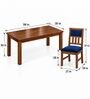 Aalaya 6 Seater Dining Set In Provincial Teak Finish With Navy Blue Colour Chair Aalaya 6 Seater Dining Set In Provincial Teak Finish With Navy Blue Colour Chair